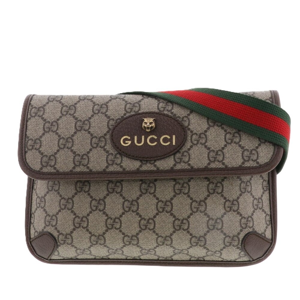 GUCCI Neo GG Supreme Belt Bag Body Bum Crossbody Belt Leather Beige Brown